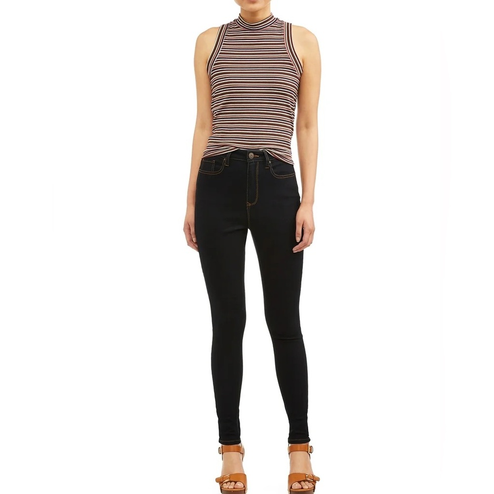 No Boundaries Juniors Dark Wash High Rise Skinny Jeans Size 1